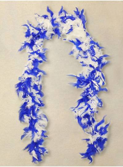 Feather Boa Royal Blue And White Light Weight