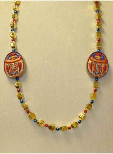 36" 10mm Pyramid Bead with 2 Scarabs