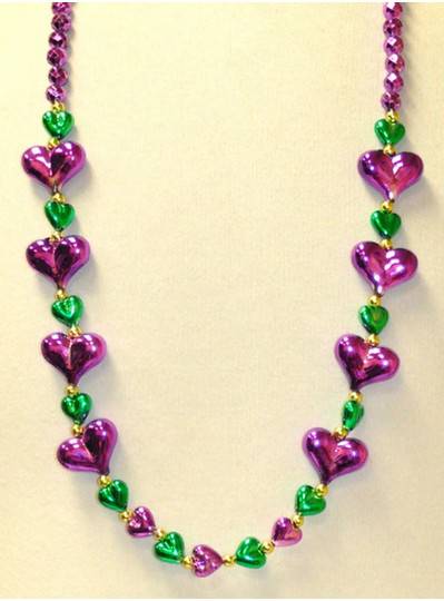 39" 8 Large Purple Hearts and 12 Small Green Hearts Mardi Gras Themes