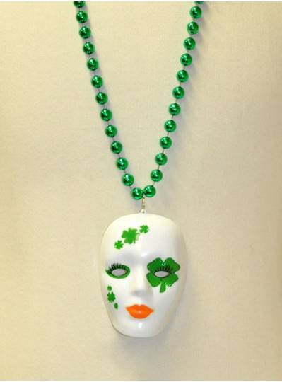 36" 12MM St. Patricks Day Theme Mask On A White Mask