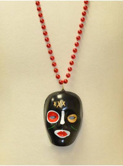 36" 12MM Red Lady Handstrung Voodoo Mask