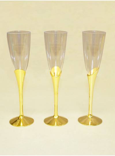 Tableware Gold Plastic Champagne Glass