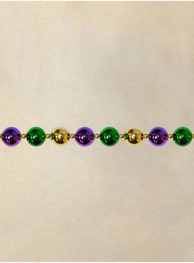 9 Purple, Green and Gold Round 30MM Beads with Gold Spacers