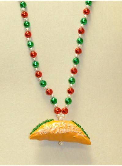 38" 10mm Red and Green Handstrung Bead with Cannoli