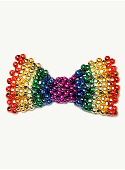 Fun Accessories Beaded Rainbow Bow Tie