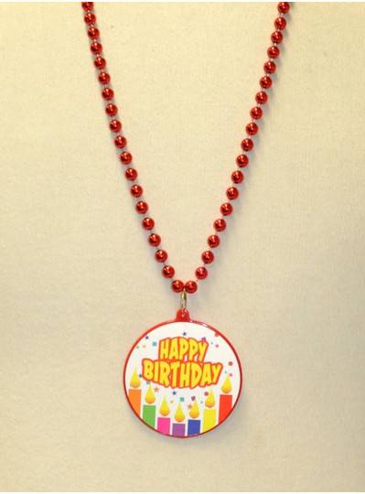 33" 7.5MM Red Happy Birthday Decal Bead