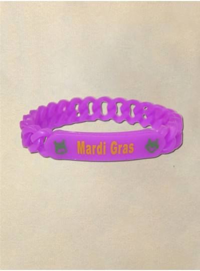 Purple Silicone Mardi Gras Bracelet