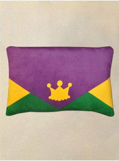 Purple, Green & Gold Purse Pillow With Crown