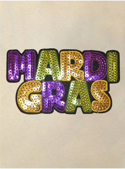 Purple, Green & Gold Mardi Gras Applique