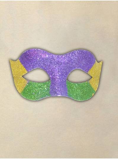 Purple, Green & Gold Glitter Mask