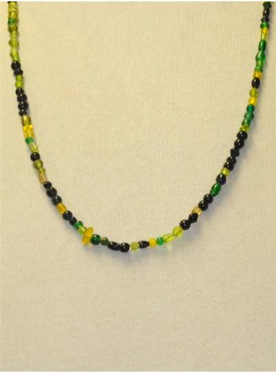 Handstrung Mixed Green Glass Beads