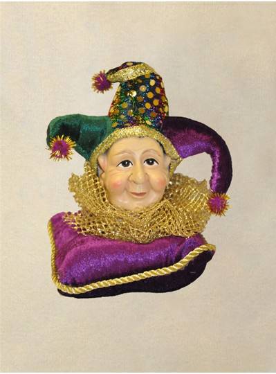 4" Mardi Gras Jester Ornament