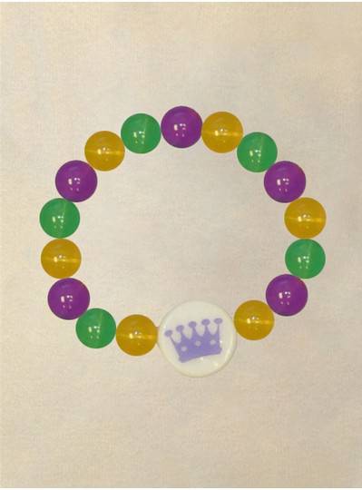 Purple, Green and Gold Light Up Crown Bracelet