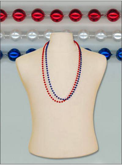 33" 7mm Round Metallic Red, White & Blue