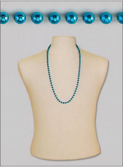 33" 7mm Round Metallic Turquoise