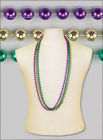 42" 8mm Round Metallic Purple, Green & Gold