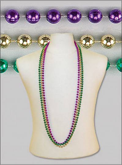 48" 8mm Round Metallic Purple, Green & Gold