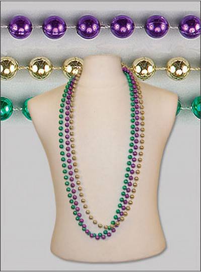 48" 12mm Round Metallic Purple, Green & Gold