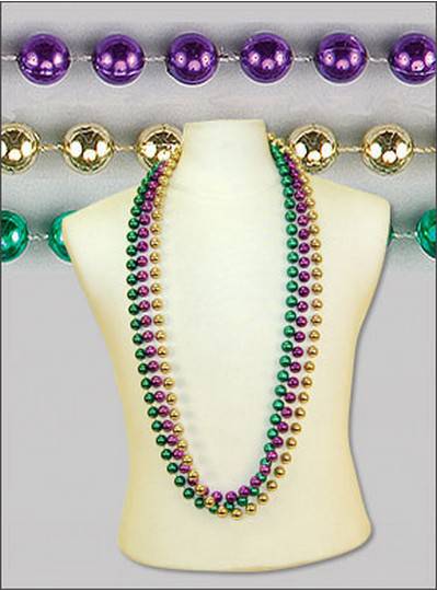 48" 14mm Round Metallic Purple, Green & Gold