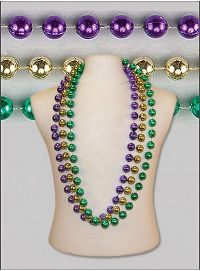 48" 22mm Round Metallic Purple, Green & Gold