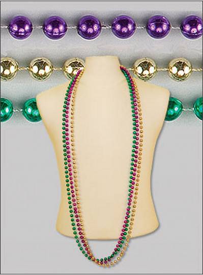 60" 10mm Round Metallic Purple, Green & Gold