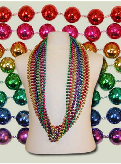 48" 10mm Round Metallic Rainbow Assorted