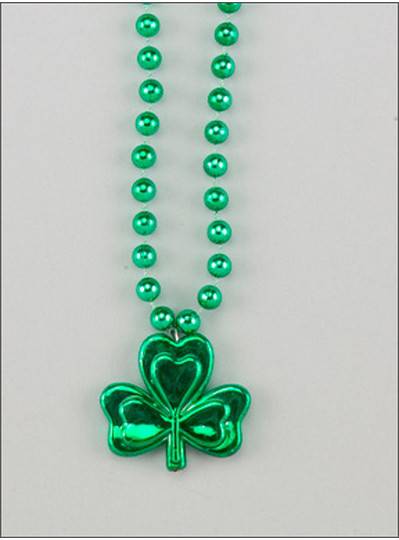 33 Shamrock Bead Necklace with Beer Money Pouch (Each) – Mardi Gras Spot