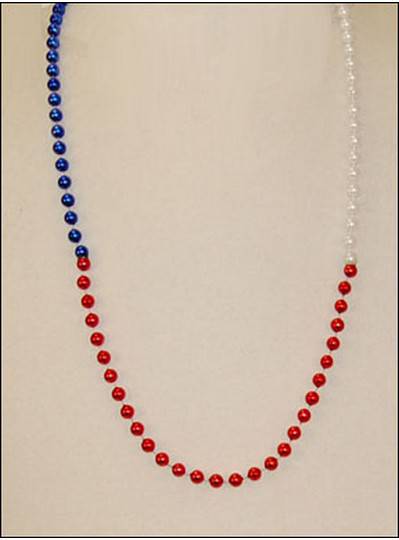 33" 7mm Round Metallic Red, White & Blue Section