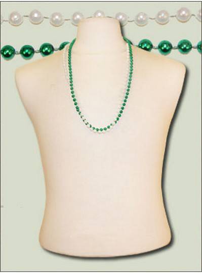 33" 7mm Round Metallic Green & White
