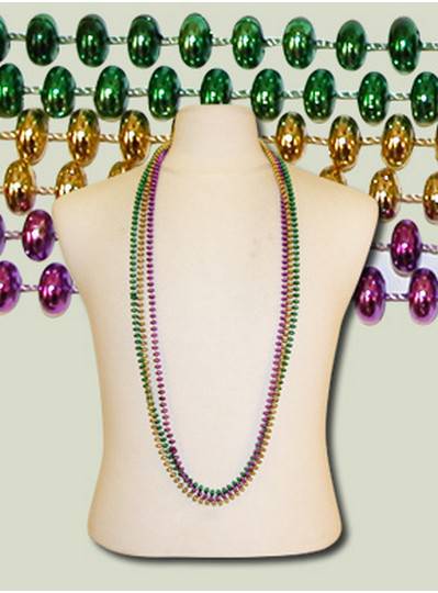 48" 8mm Flat Metallic Purple, Green & Gold