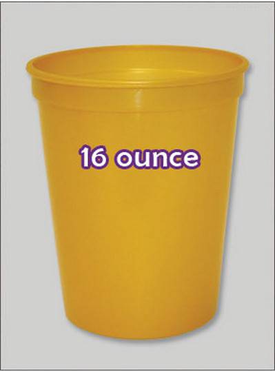 Plastic Cups 16 Ounce Gold Metallic