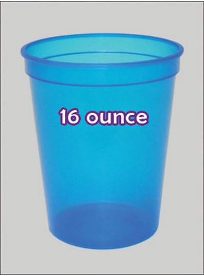 Plastic Cups 16 Ounce Blue C-Thru