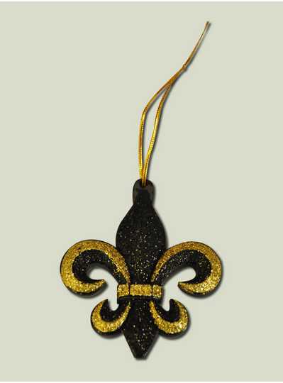 Decorations - Black & Gold Glitter FDL Ornament