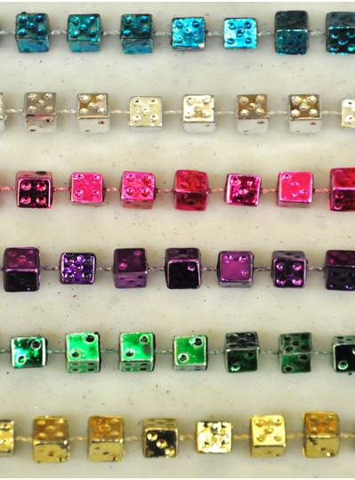 Gaming & Casino - 33" Assorted Metallic Dice Beads