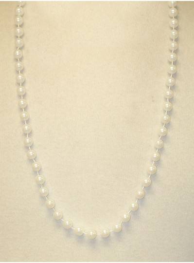 33" 10mm Round White Pearl