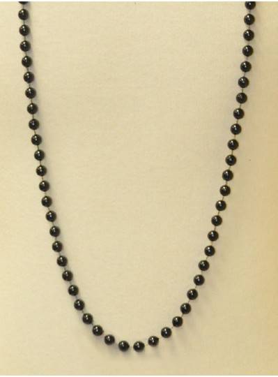 48" 10mm Black Beads