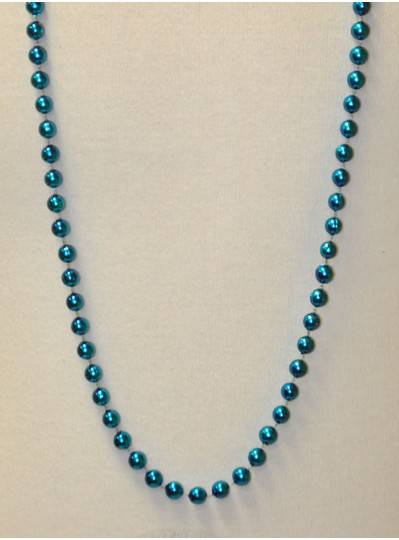 48" 10mm Turquoise Metallic Beads