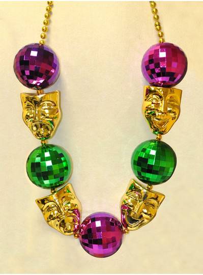 Mardi Gras Large Gold Comedy/Tragedy Mask Bead