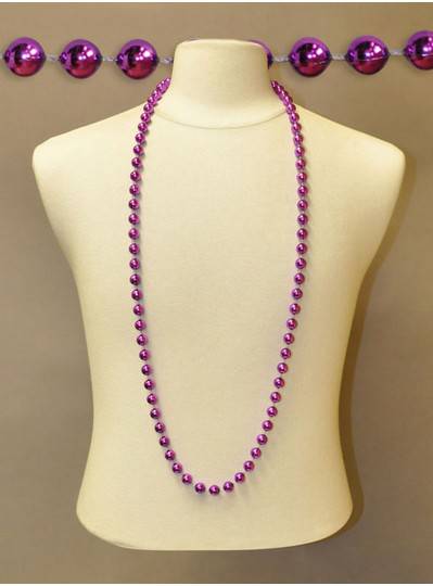 48" Inch 12mm Purple Metallic Beads