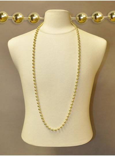 48" Inch 10mm Round Metallic Gold Beads