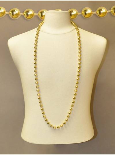 48" Inch 12mm Round Metallic Gold Beads