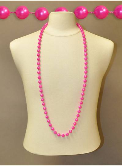 48" Inch 12mm Hot Pink Pearl Bead