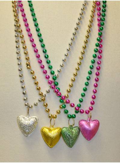 Assorted Metallic Heart Bell Necklace