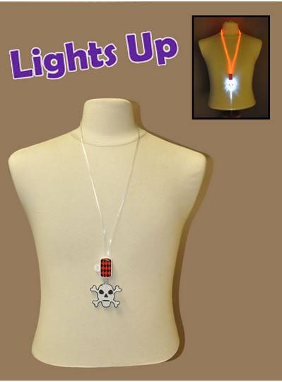 Light-Up Red and Black Skull