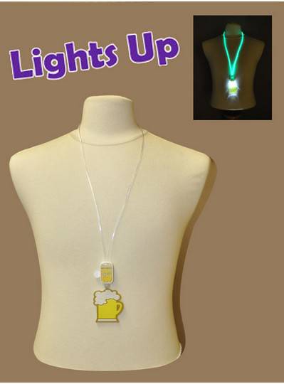 Light-Up Beer Mug Necklace