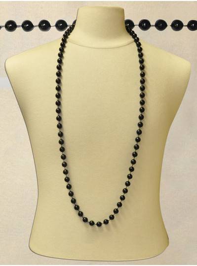 48" 12mm Black Beads