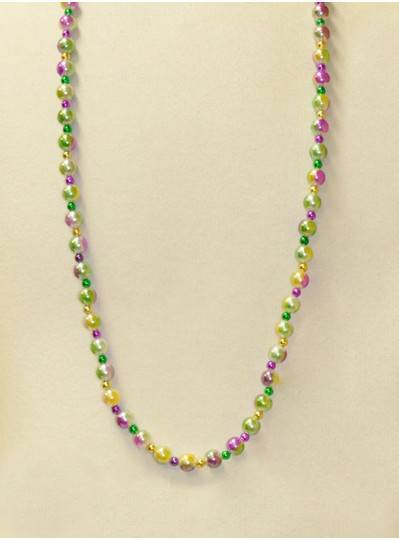 39" Purple, Green and Gold Pearl 3 Tone with PPG Spacer Beads 