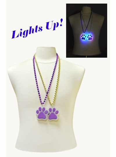 33" Purple and Gold LED Purple Tiger Paw  - DOZEN-