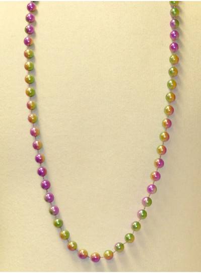 42" 12MM  3 Tone Purple, Green and Gold Mardi Gras Beads