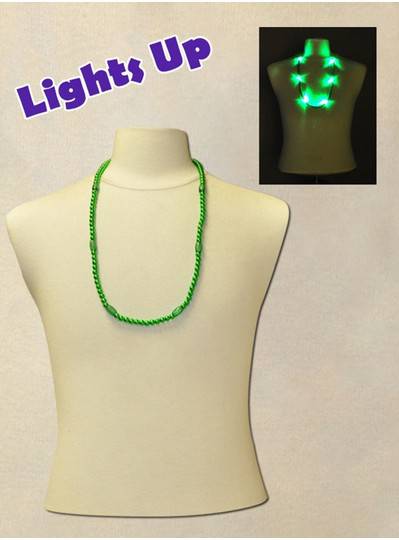 33" Green Blinky Bead with 6  Flashing Lights